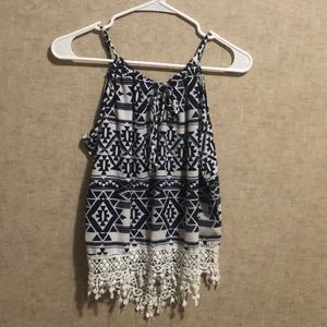 Beautiful blue and white top